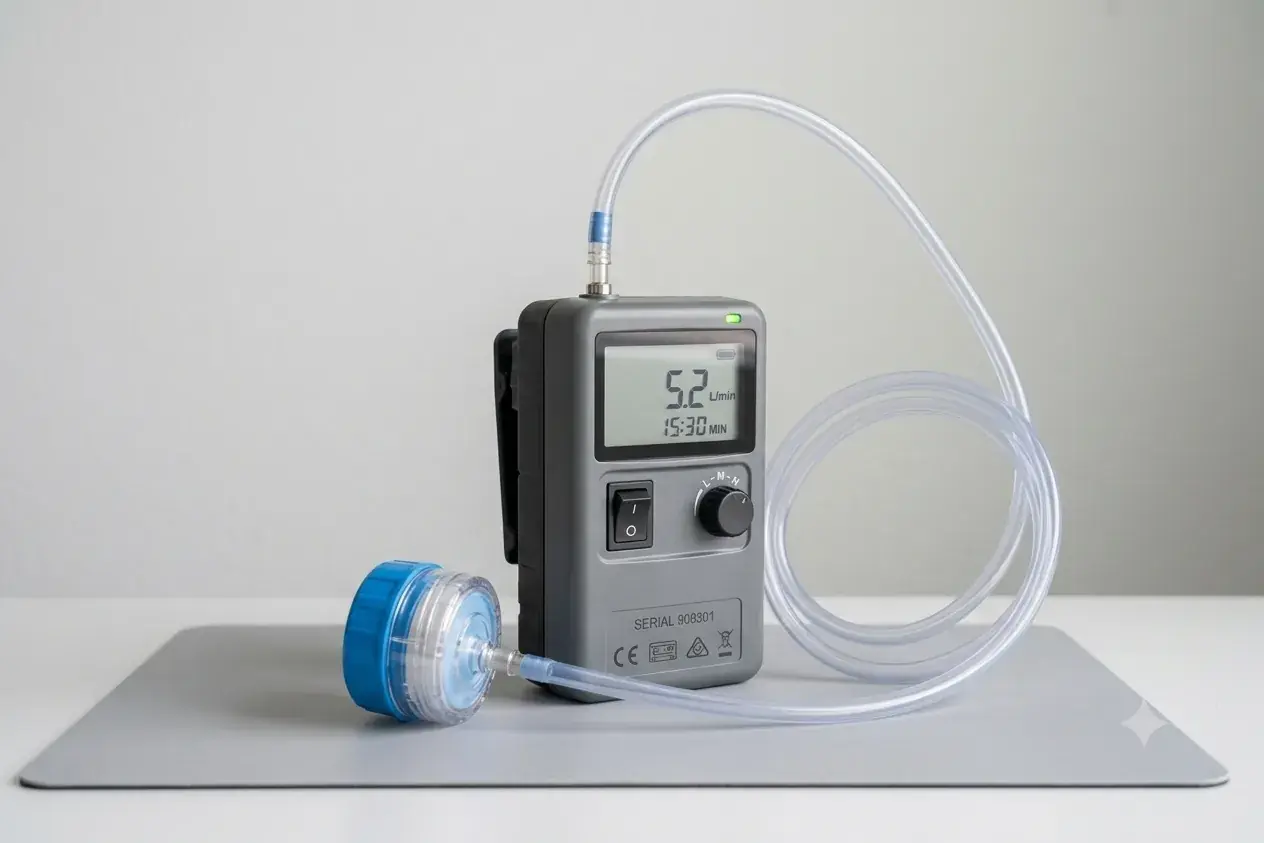 Air sampling pump and equipment used during indoor air quality investigation